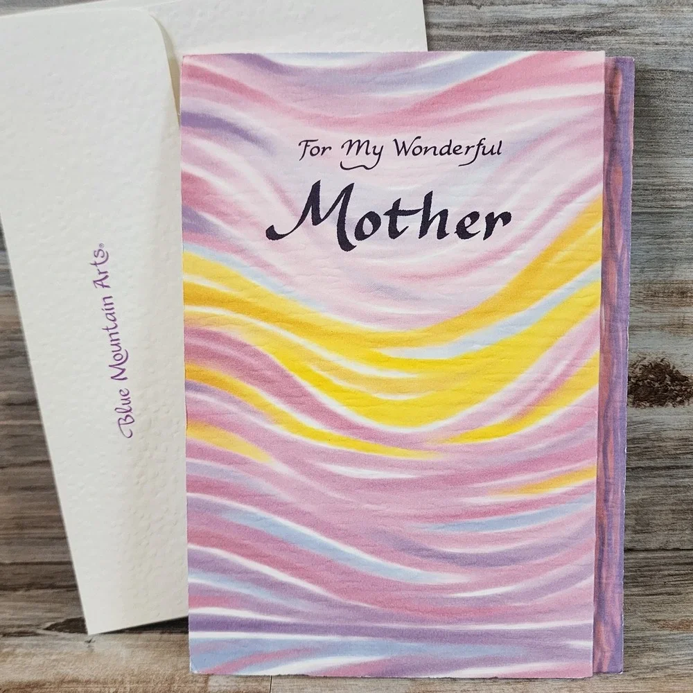Blue Mountain Arts Mother Greeting Card Jason Blume Poem Abstract Pink Yellow